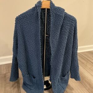 Umgee Navy Textured Knit Cardigan
